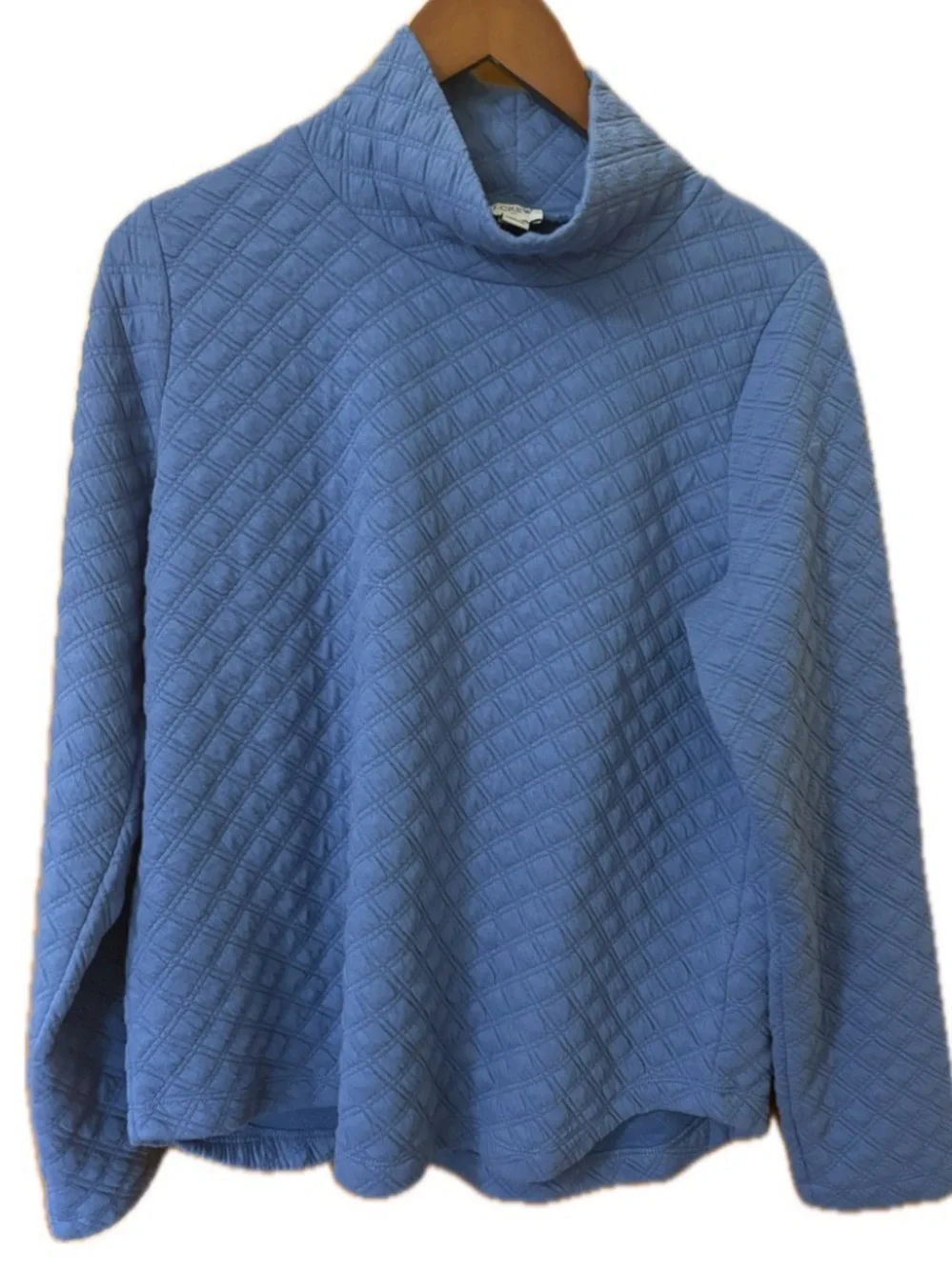 NWT J.Crew Quilted Turtleneck Sweater Soft Blue M- Retail: $89.50